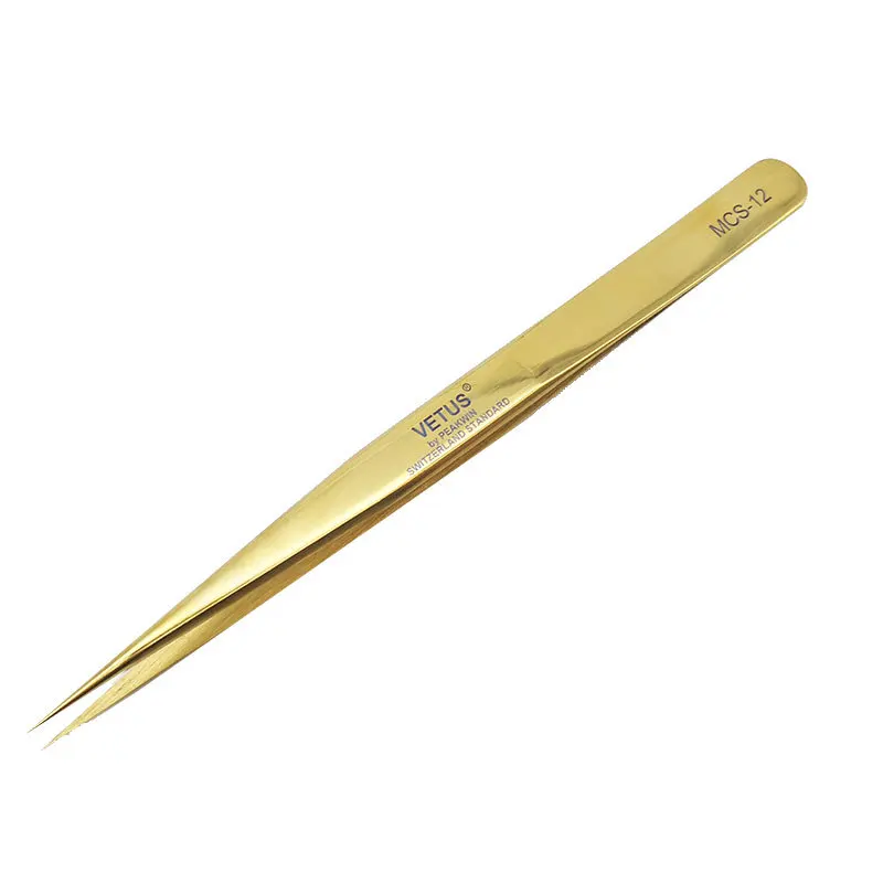 90 Degree Classic Stainless Steel Golden Vetus Tweezers Pinzette Lash Pincette Las Extension Tweezer Pinceta Laah Tweezers