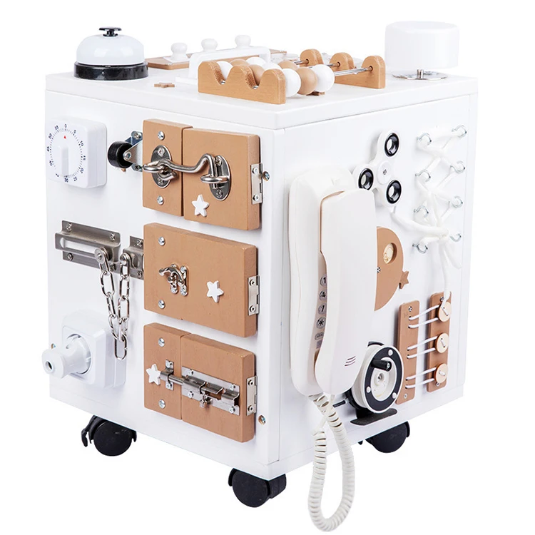 Educational Montessori Play learning Toy Baby Wooden Activity Cube For Toddle