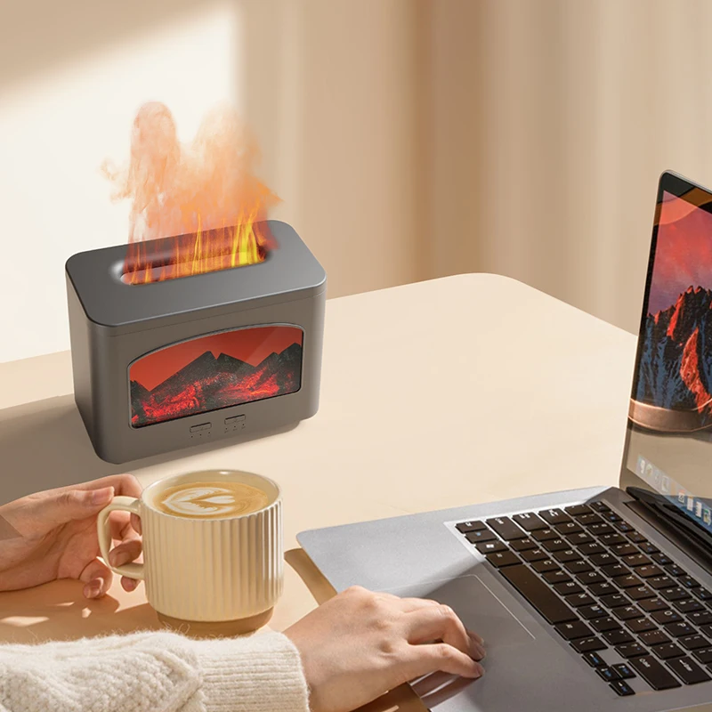 Christmas Gift Best Fireplace Cool Mist Humidifier Whole House Ultrasonic Humidifier 3D Flame Aroma Diffuser For Bedroom