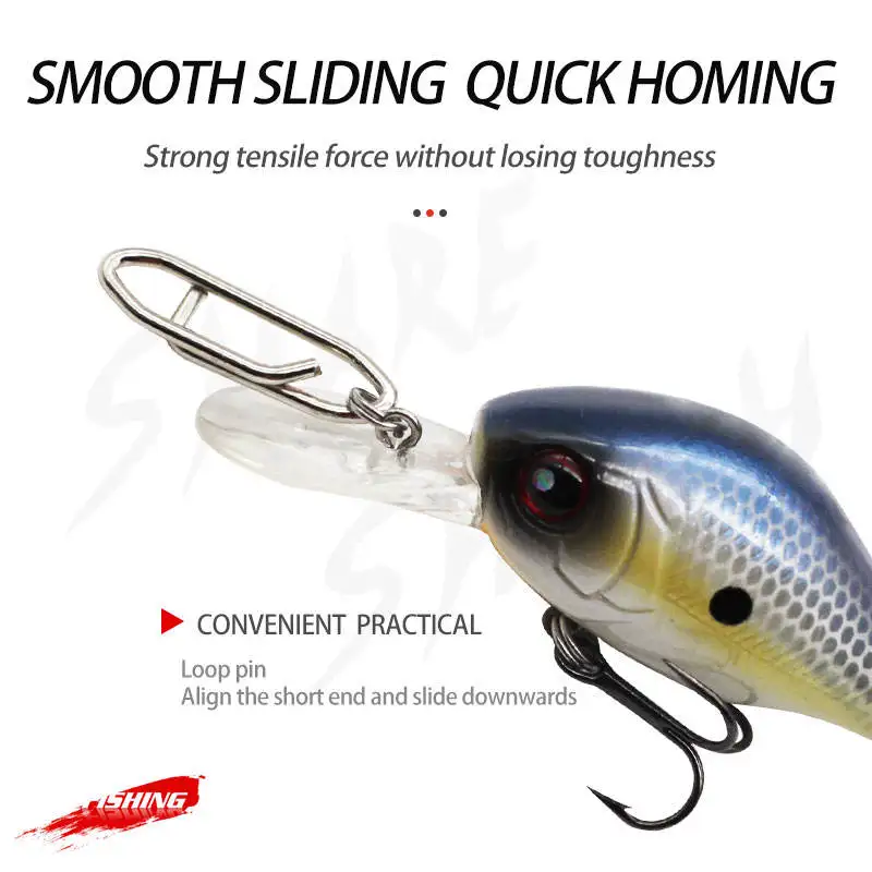 Stainless Steel Spring Lock Pin Needle Soft Lure Worm Crank Twist Lock Crank Hook Spring Lock Pin Needle