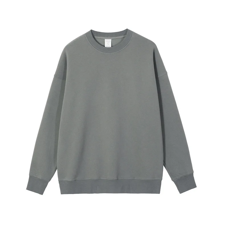 Streetwear 330g Blank Colors Round Neck Long Sleeve Custom logo Crewneck Sweatshirts