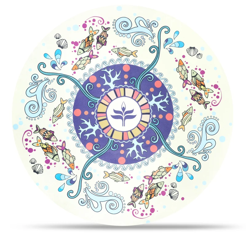 non-slip round  mat full print customized  yoga mat floor use
