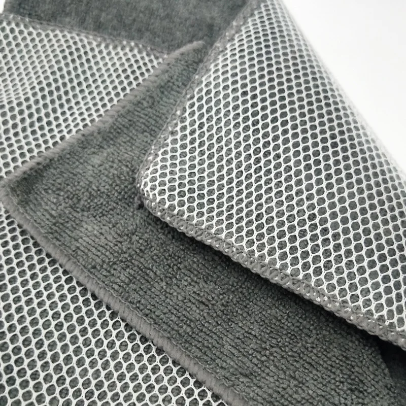 Superfine Fiber Thickened Cotton Yarn Dishcloth Double-sided Mesh Towel Lazy Dishcloth Kitchen Dishtowel Dishcloth