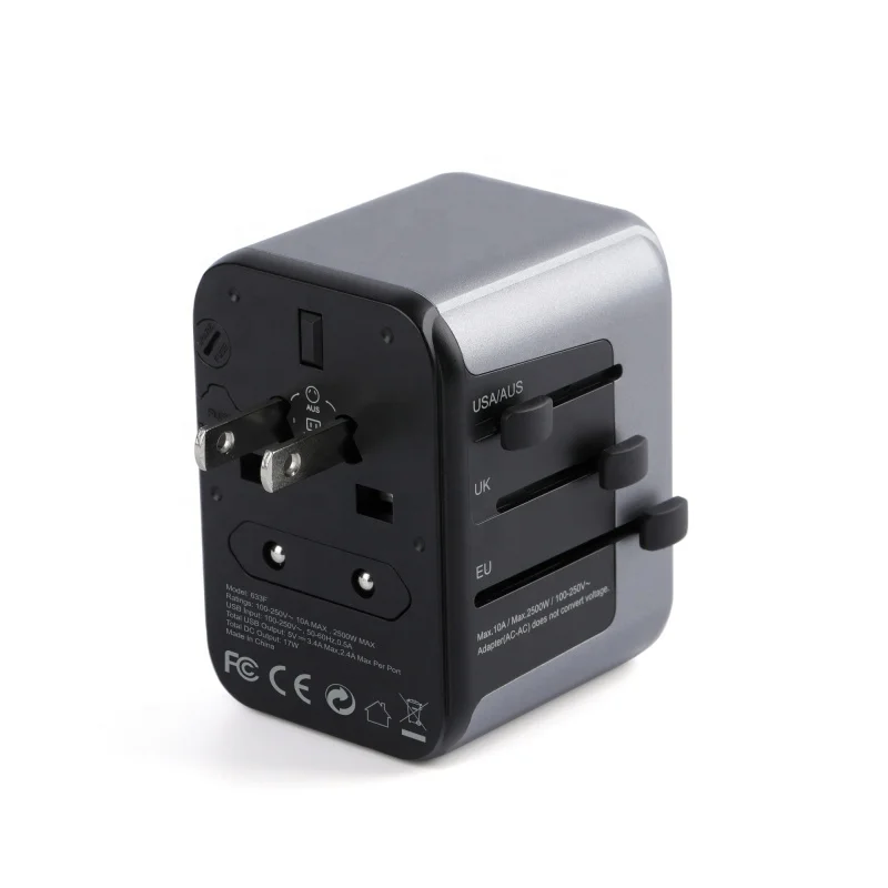 NEW!!! International Travel Adaptor EU AUS UK US Plug Socket Universal Fast Charger Global Travel Adapter With 4 Port USB