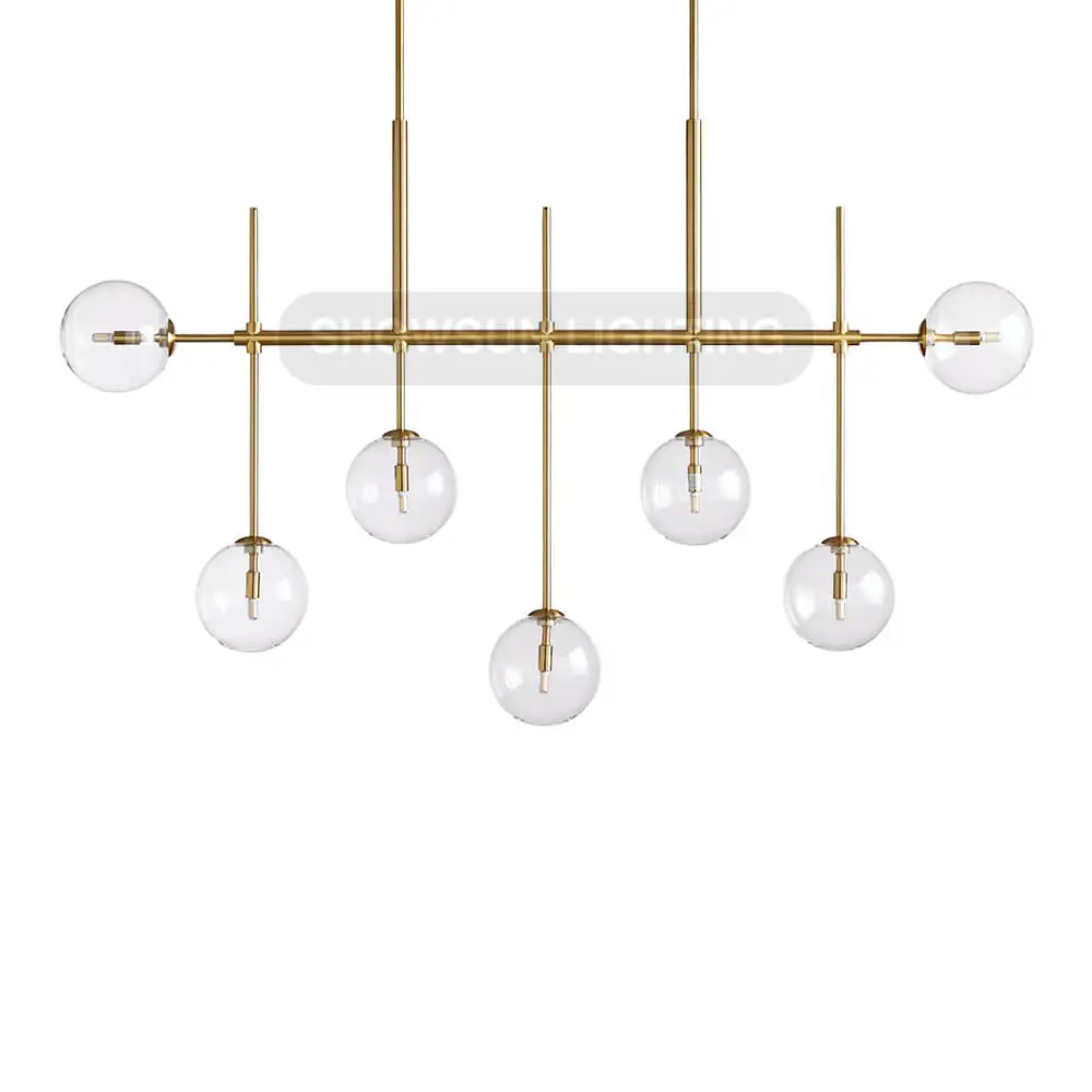 Nordic molecular chandelier golden glass magic beans simple restaurant chandelier