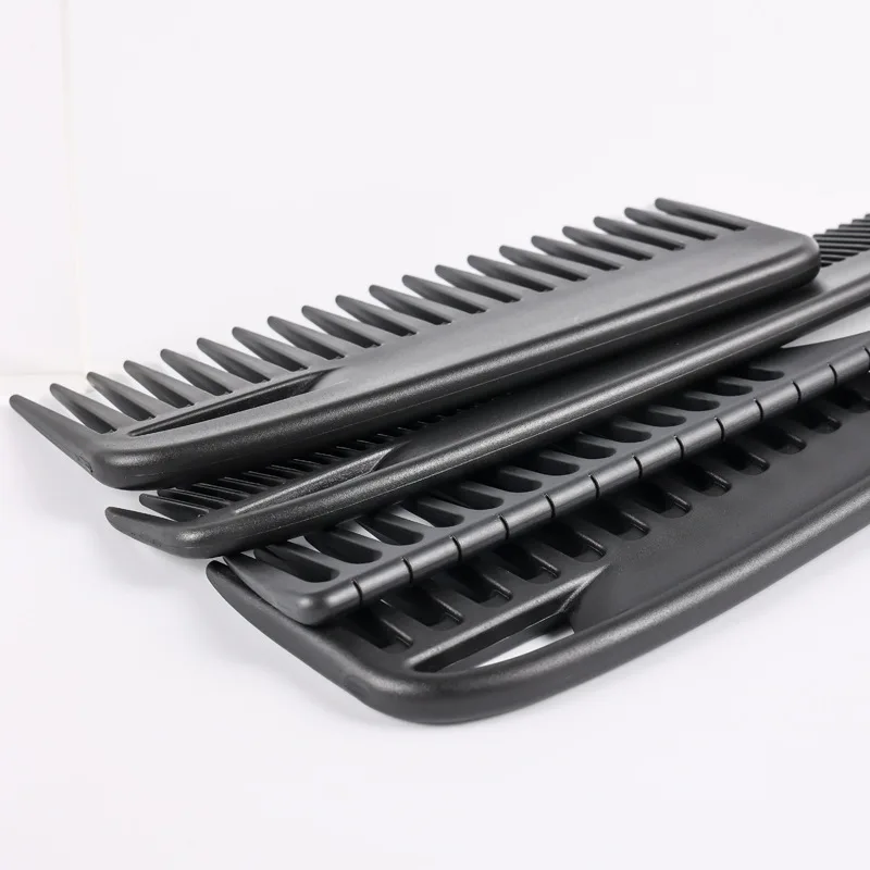 Professional 4Pcs Premium Black Carbon Fiber Hair Beard Comb Set Fine and Wide Tooth Styling Cutting Comb For Parting Teasing