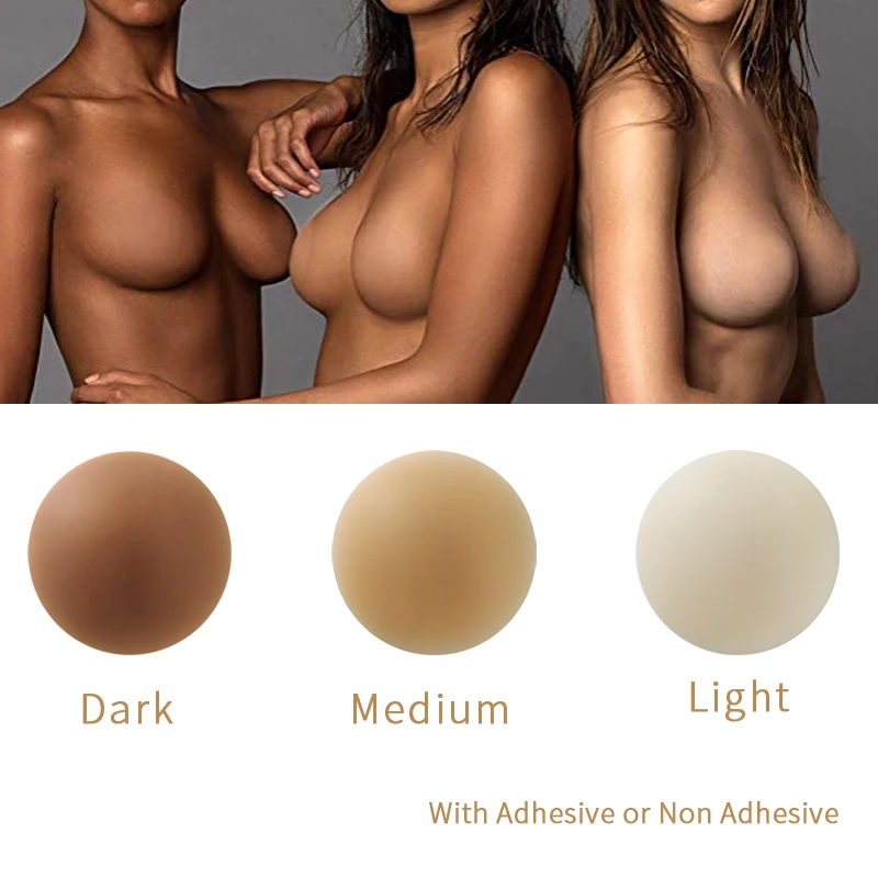 Black technology ultra-thin body temperature non-adhesive self-adhesive breast stickers anti-bump light silicone Nipple Cover