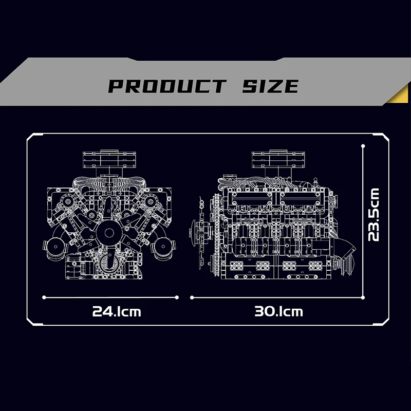 Mould King 10182 Car V8 Tank Engine Creative Toys Model Game Toys Technic Entertainment Model Building Blocks Sets  For Children