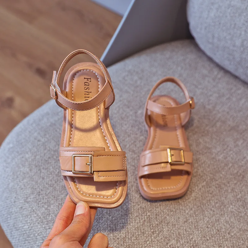 Новинка Весна 2021, детские сандалии принцессы, повседневная детская обувь для девочек с открытым носком, пляжная обувь для девочек