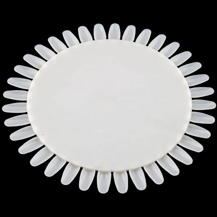 Nail Art Supply 36-color Nail Color Chart Polish Display Big Round Shaped White False Nail Tips Color Chart