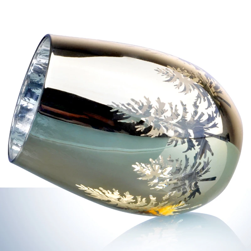 Best Selling Products 2021 in USA Online Sale  Gold and Silver Stemless Red Wine Glass for Christmas Gift