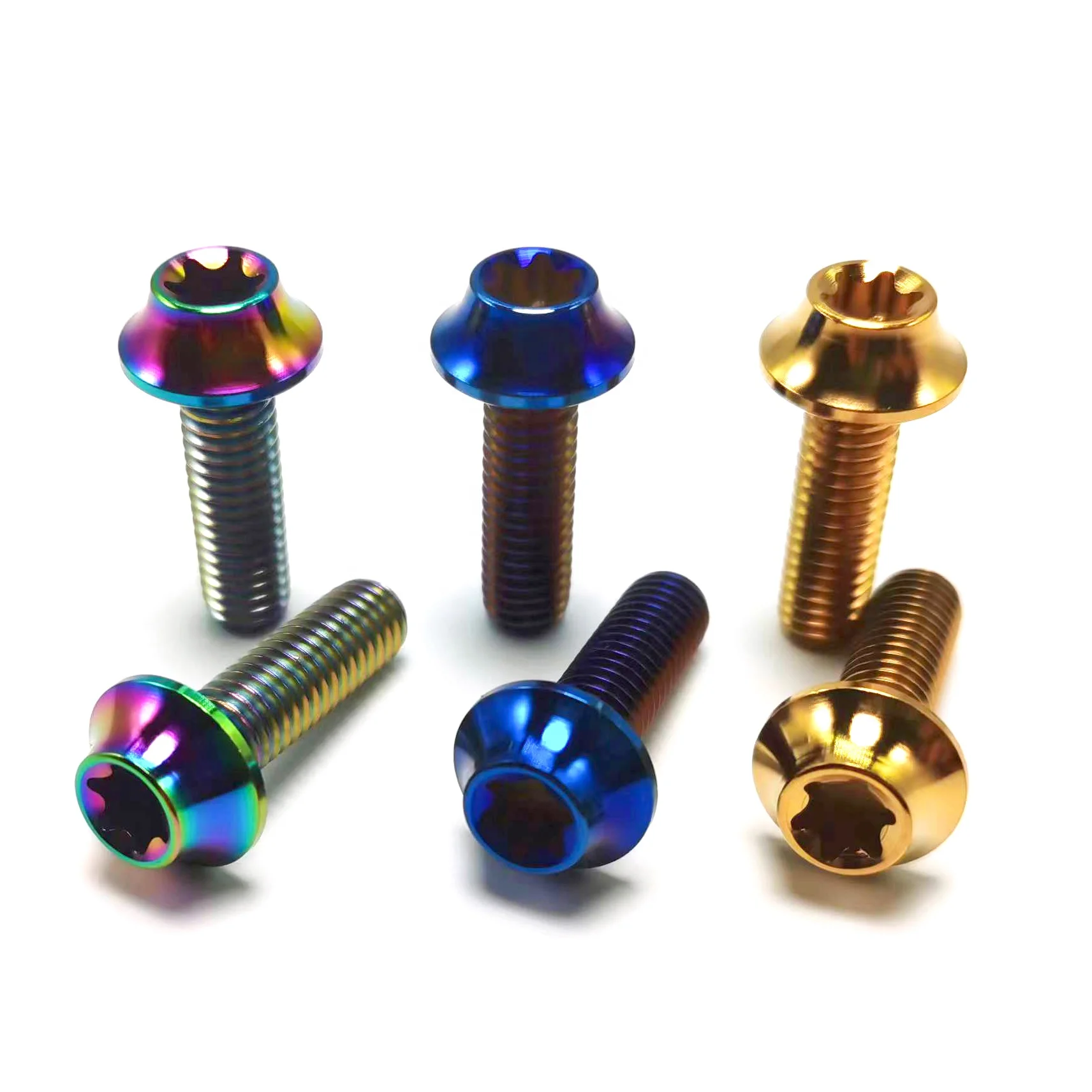TITST TC4 Titanium Bolts Screw M5x10/12/16mm Hex Head BOLTS with Washer for Bicycle Bottle Holder Cage Install MTB Ti Parts