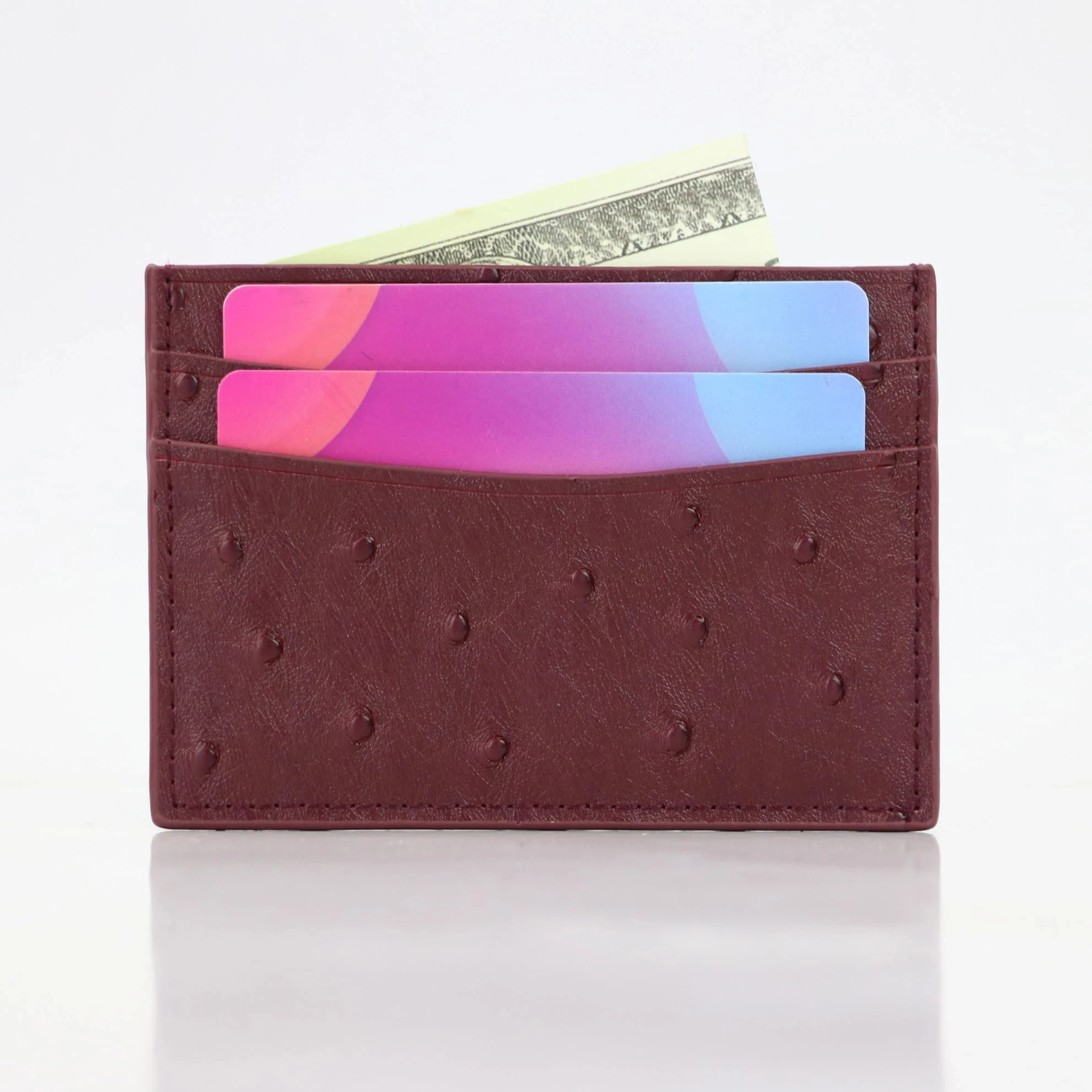 customized mini pocket wallet card holder atm embossed business credit genuine leather id card holder