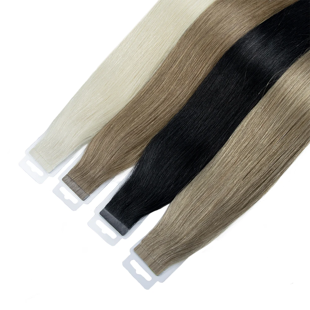 Wholesale Virgin 100human Double Drawn Remy Full Cuticle Cabelo Natural Invisible Hair Tape In Hair Extensions
