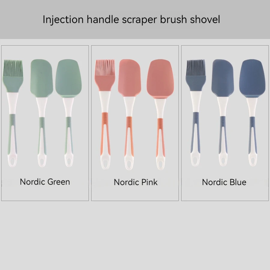 New kitchen accessories injection moulding spatula set baking cake scraper brush spatula set