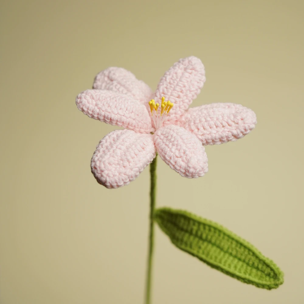 Simulated Wool Hand-knitted Tulip Heart Rose Flower Plush Toys Bouquet Home Decor Accessories Ornament Artificial Flowers