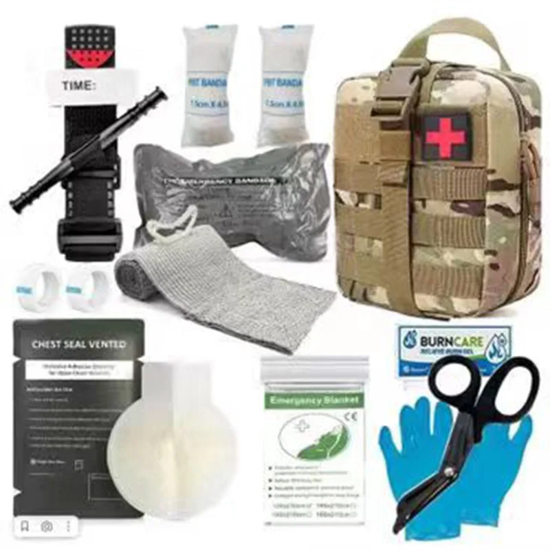 First Aid Kit IFAK Survival Kit Molle Pouch Emergency Kit With Chest Seal Gift for Outdoor Camping Hunting Hiking Earthquake