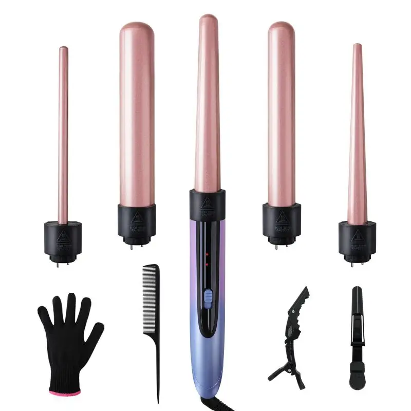 2024 5 в 1 керамическая палочка для завивки волос с мгновенным нагревом набор двойным напряжением электрический утюг PTC Нагреватель 0 35-1 25 дюймов