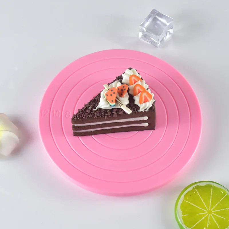 DIY Cookies Baking Plastic Pan Decorating Plate Rotating Table Round Cake Stand Tool Rotary