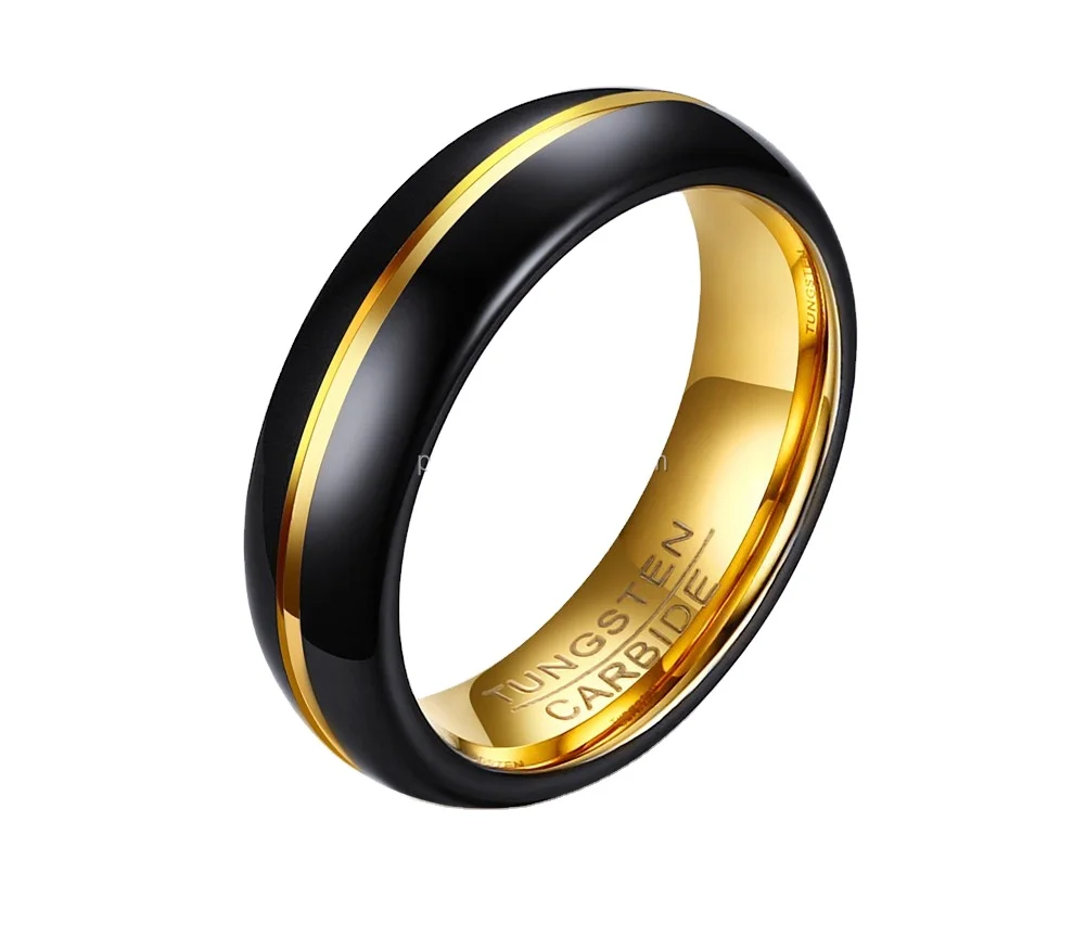 Thin Ring 6mm Black Tungsten Carbide Rings  Wedding Party Decorations