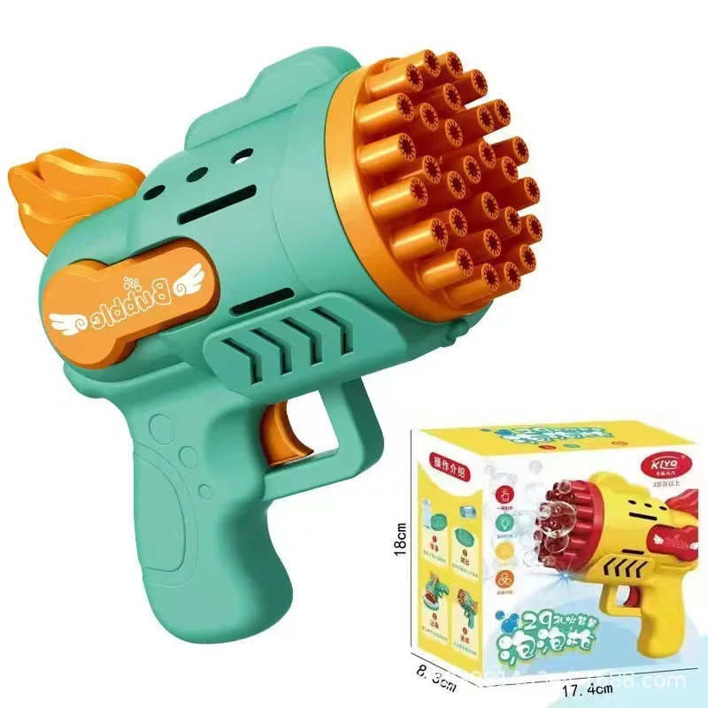 42 Holes Bubble Bazooka Hot Selling Blower Gun Rocket Automatic Bubble Launcher Machine Gun Toys Bazooka Bubble Gun