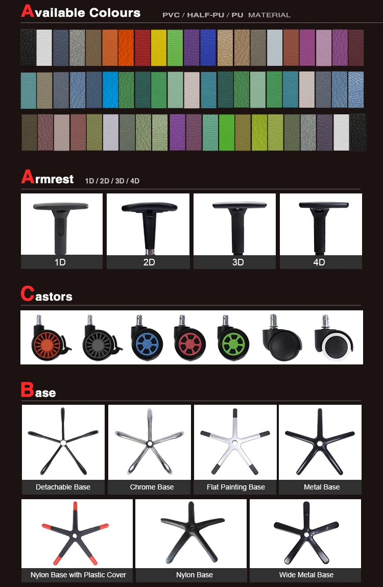 VANBOW Customizable Logo/RGB/Massage computer gaming chair with U-Shape headrest