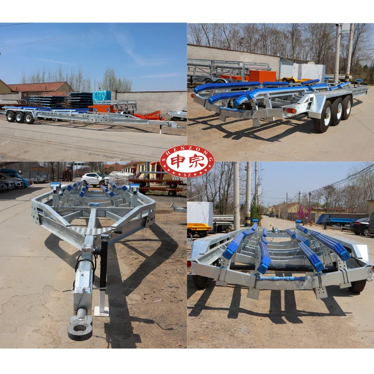 Factory supply watercraft 7 ton three axle Boat Trailers
