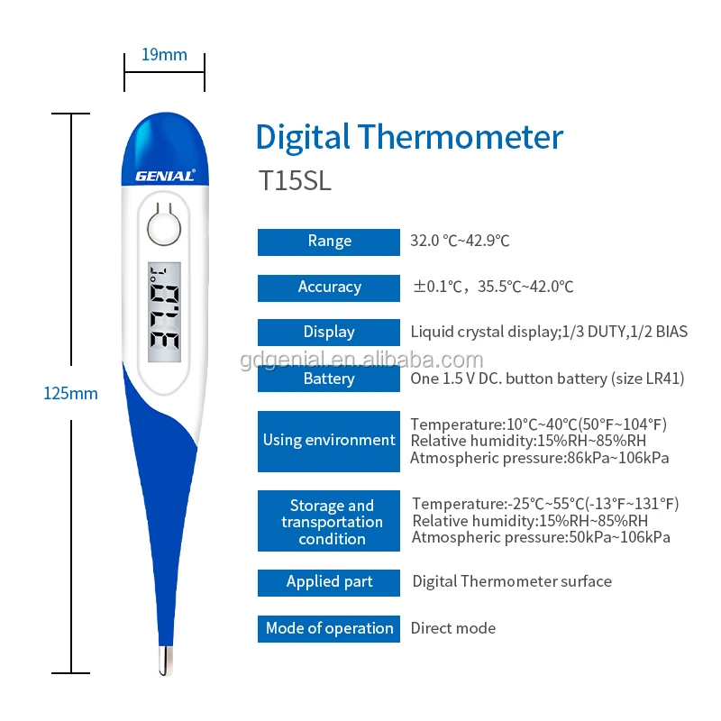 Genial wholesales manufacturer flexible electronic fever thermometer clinical forehead thermometers for children