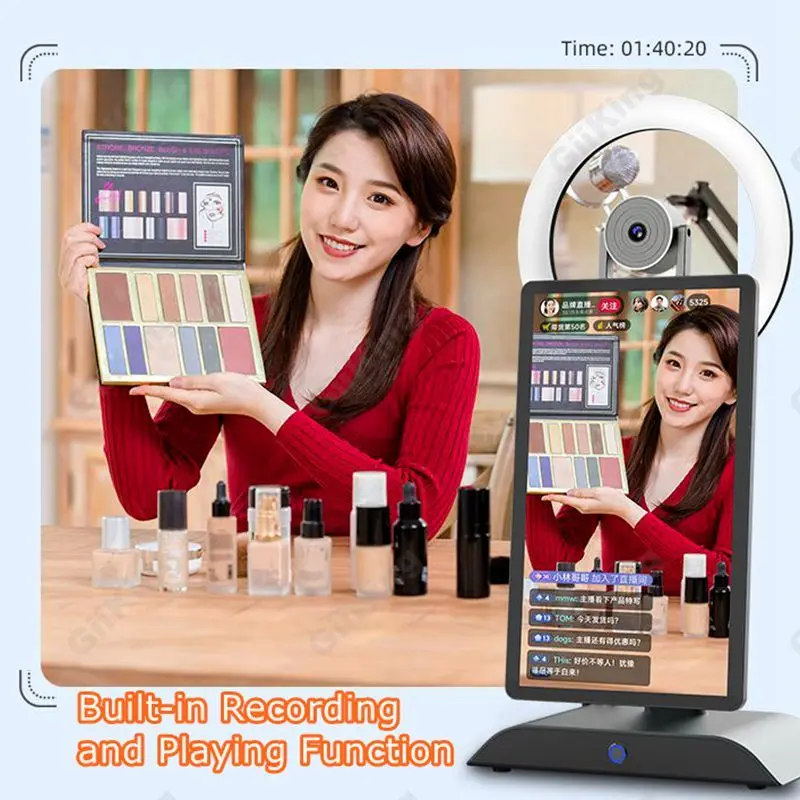 New Desktop 15.6 Inch All In One Live Broadcast Machine Live Streaming Equipment With Beauty Fill Light Adjustable HD Webcam