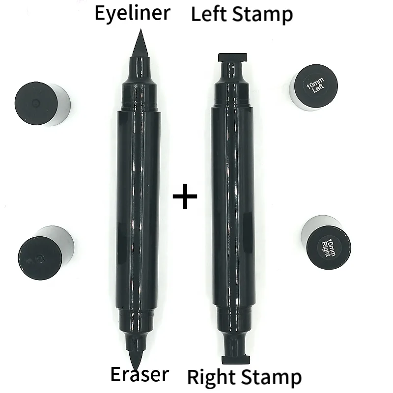 2Pcs Eye Liner Kit 2in1 Beauty Tools Liquid Cats Eye Wing Eyeliner With Eraser Private Label