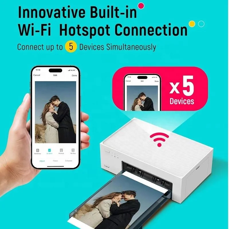 Portable Photo Printer With High-Resolution Output Ideal For Smartphones And Tablets