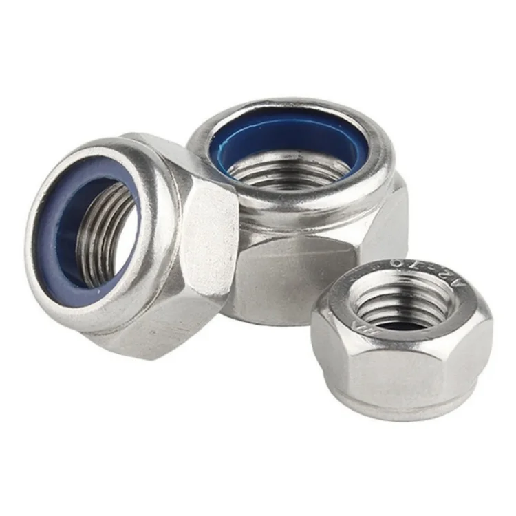 M20x2.5 Nylon Insert Hex Lock Nuts Steel Self-Locking Nylon Insert Stop Nut for Industrial Construction Fasteners