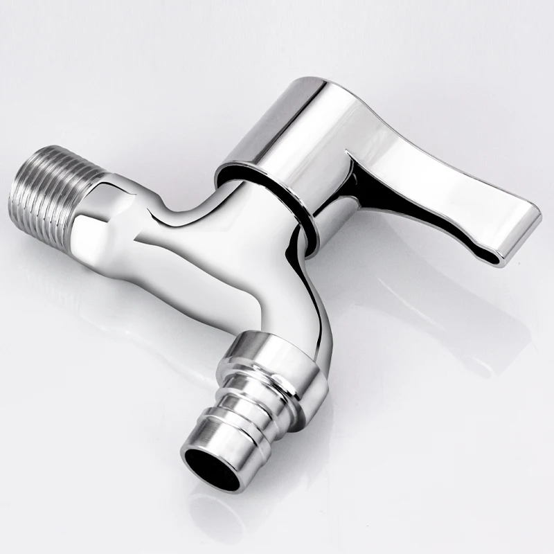 TMOK In Stock 1/2 ich Polish Chroming Plated Copper Brass Faucet Bibcock Water Tap for Wash Machine Bathroom