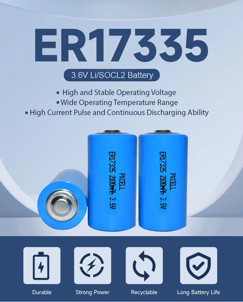 Customized ER17335 3.6V 2100mAh Li/SOCl2 Batteries For PLC industrial control smoke alarm