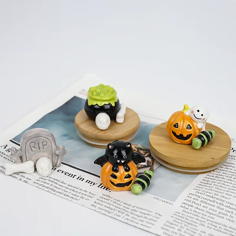 Halloween Ceramic Ghost Pumpkin Tombstone  Indoor Party Table Top Decoration Halloween decoration