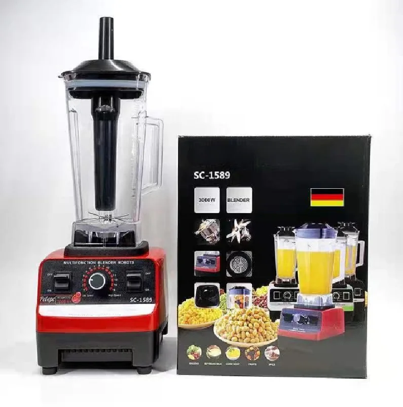 High Power 220v 1800w 2.0l Smoothie Blender Large Heavy Duty Commercial Blender Commercia With Sound Cover Silent