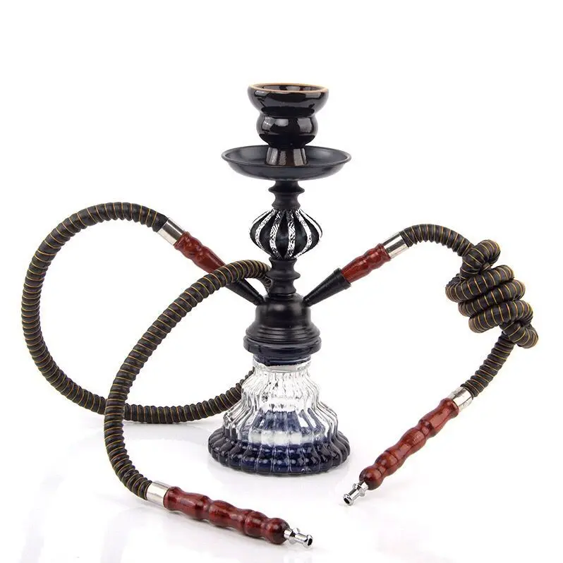 Color Double Tube Cheap Mini Hookah Small Shisha Box Hookah Set Glass Disposable Pumpkin Hookah