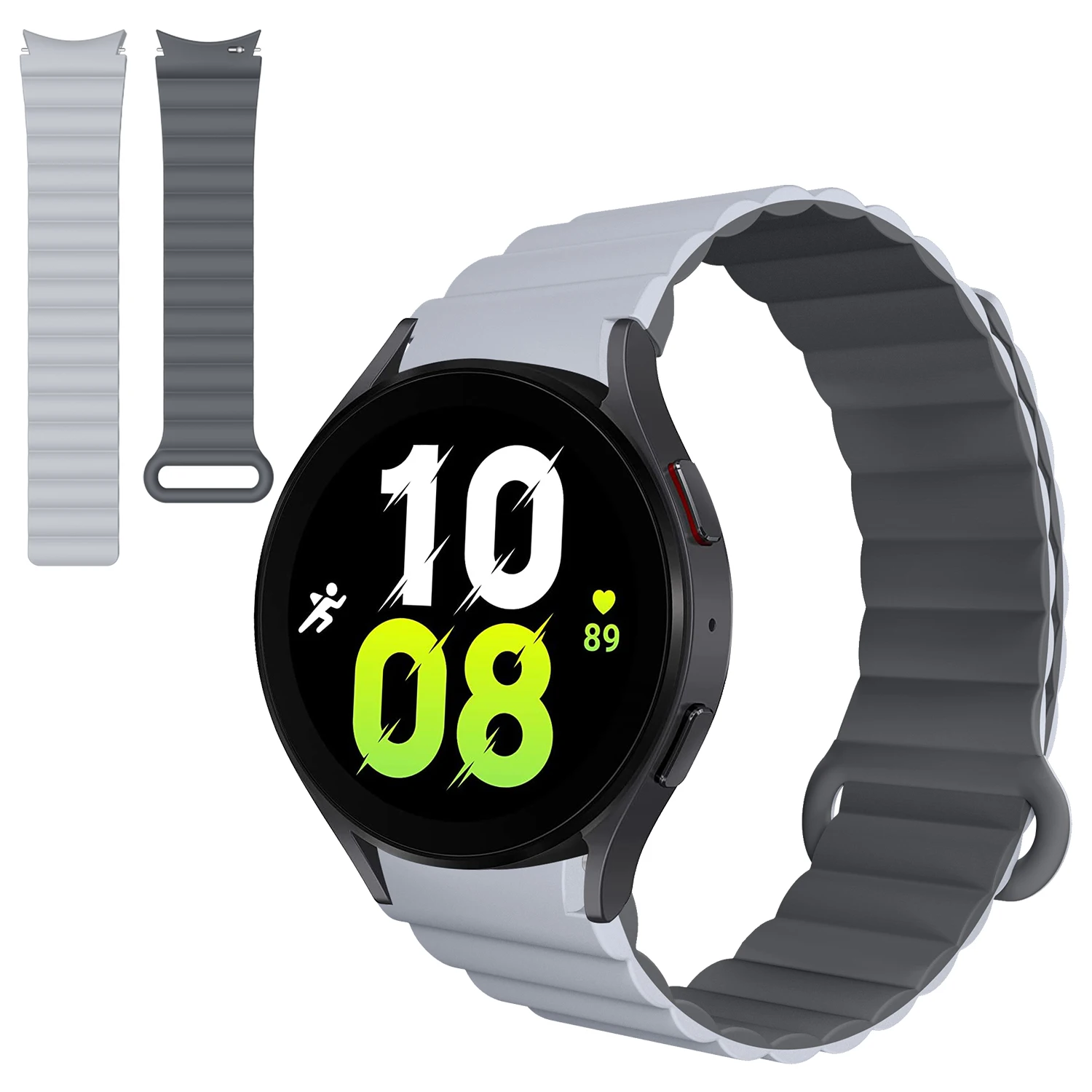 RYB Rubber Watch Band For Samsung Galaxy Watch 4 Active 2 Silicone  Magnetic Bracelet Replacement Straps for Galaxy 5 20mm