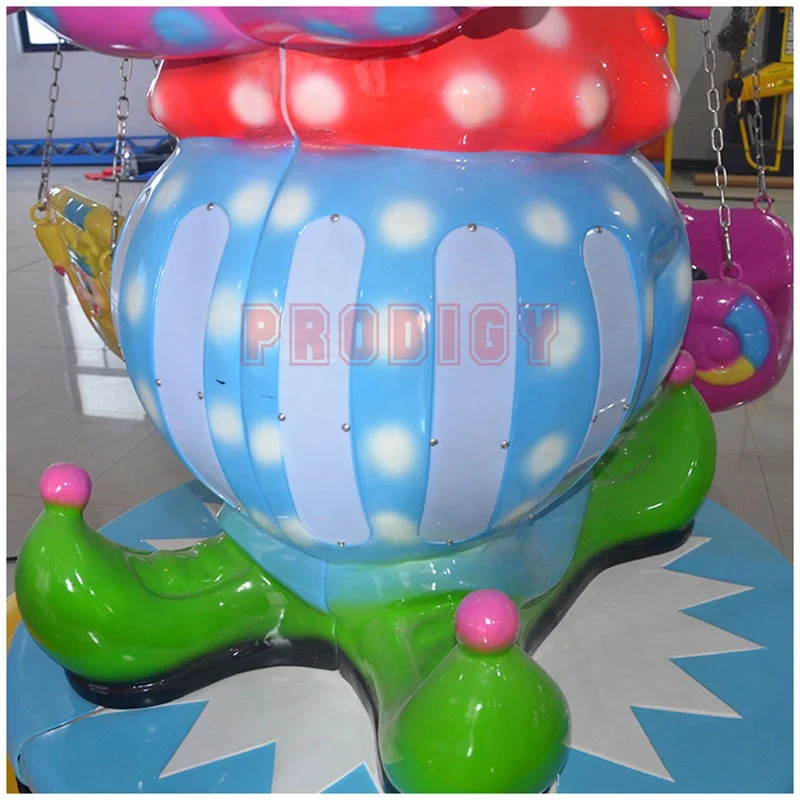 Indoor Outdoor Portable Kids Rotating Happy Clown 12 Seats Flying Chair Amusement for Sale