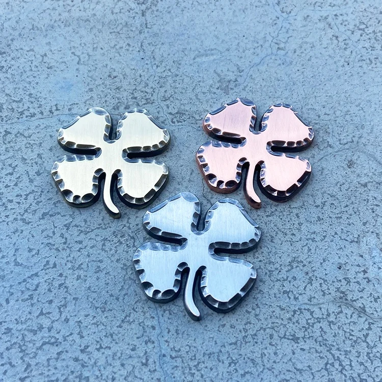 2024 New Design Metal Brass Silver Aged Style 40mm Handmade Forged Blank Copper Golf Ball Marker