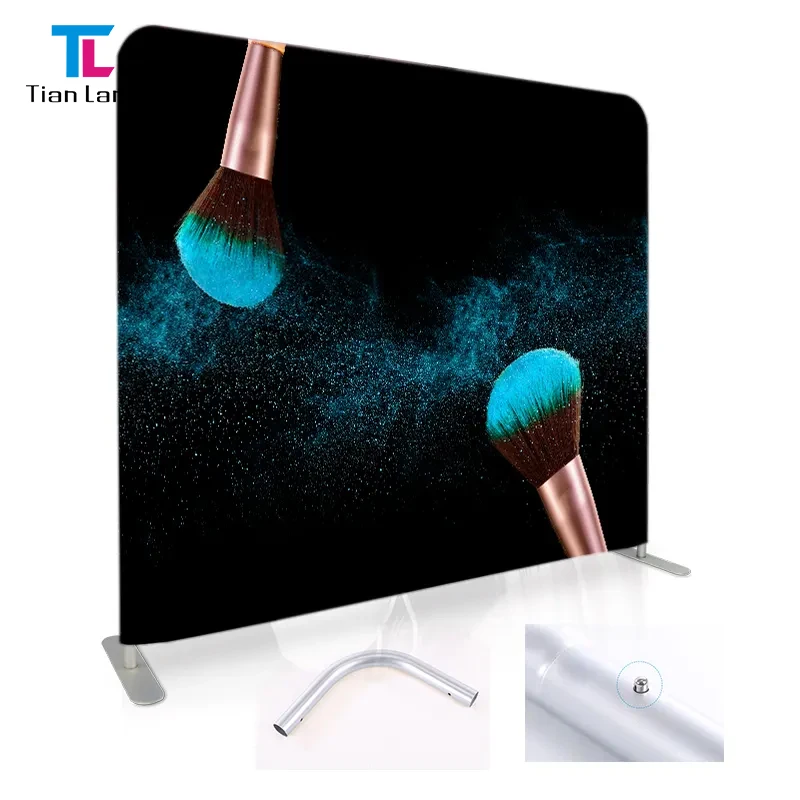 TianLang Custom StandPortable Green Screen Chroma Key Tension Fabric Booth Backdrop for Photography Studio