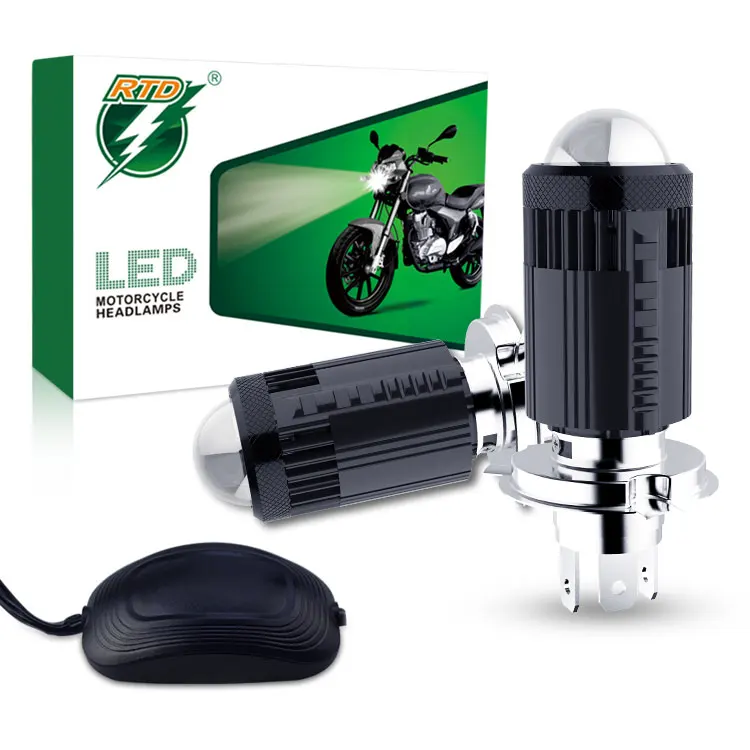 Конденсаторные Противотуманные фары RTD M01F для мотоцикла 3000K 6000K, желтые и белые светодиодные фары ближнего и дальнего света для мотоцикла BA20D H4