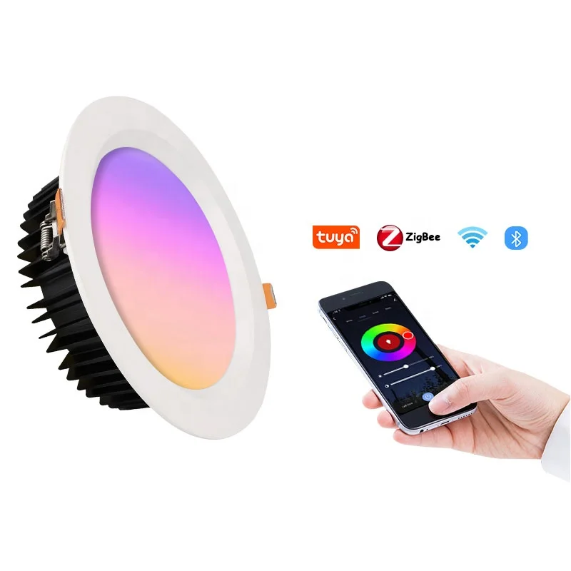 6 дюймов 8 9 умный светодиодный светильник ZigBee 3 0 RGB CW 2700K 6500K 7W 12W 24W 35W Tuya RGBCCT