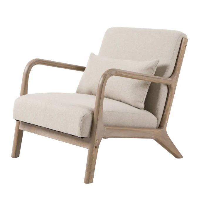 Оптовая продажа, высококачественный скандинавский диван для гостиной, ленивые диваны, мягкий подлокотник, деревянный диван-стул