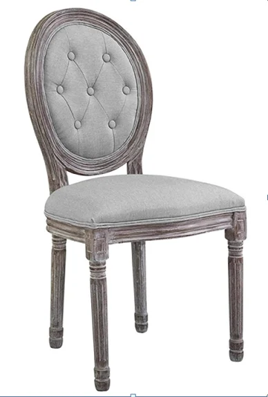 High Back French Bistro Style Antique looking Oak Wooden Oval Back Louis Chairs