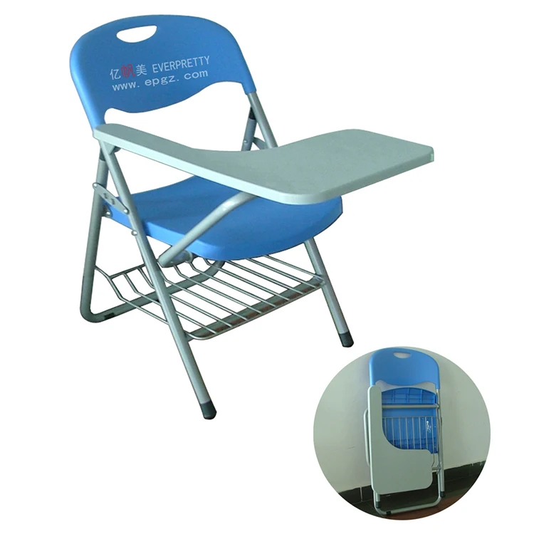 High Quality Folding Chair with Tablet Student Chair with Writing pad Chair and Desk Attached