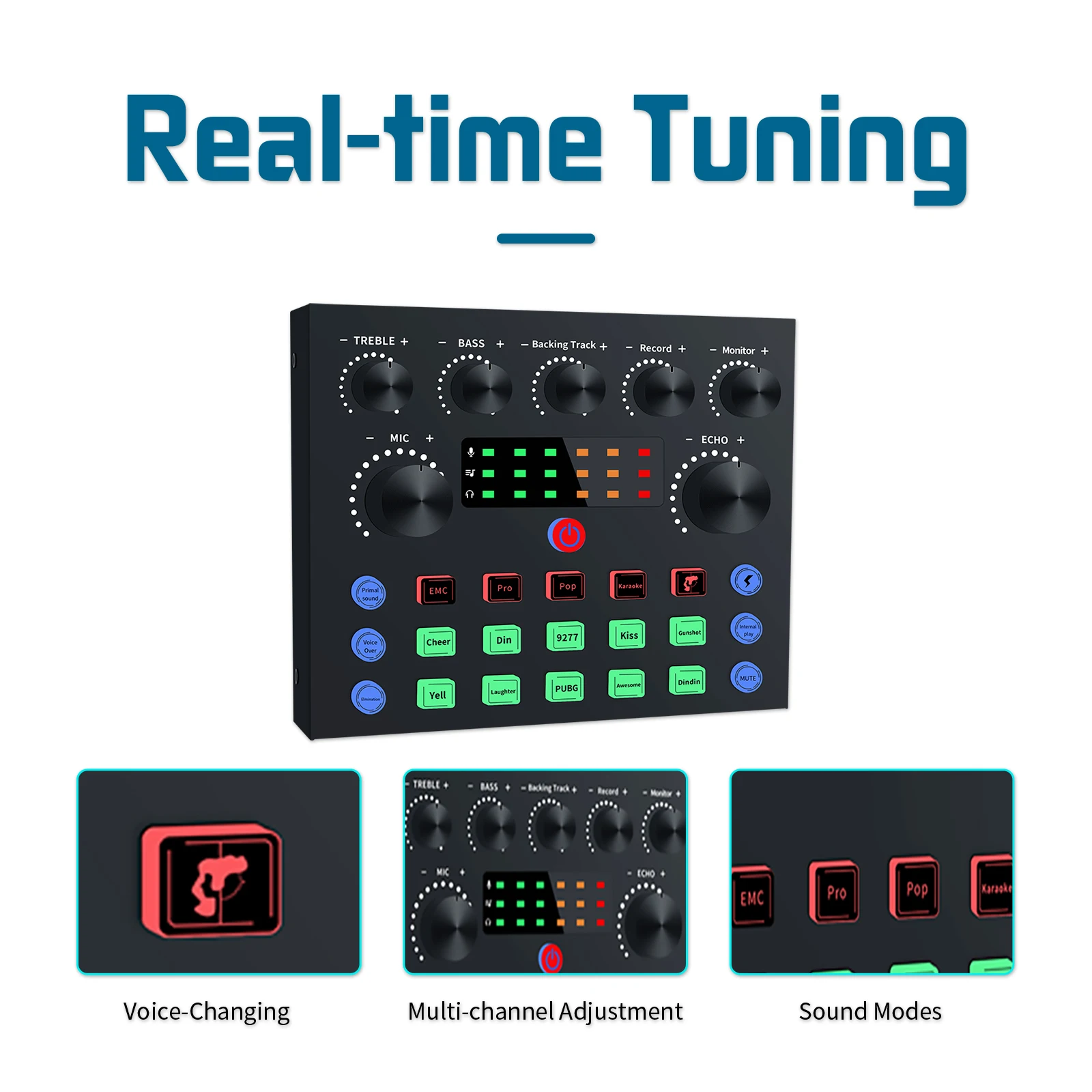 V8s PLUE sound card audio automatic adjustment recording for radio broadcasting singing and recording KTV Karaoke microphone