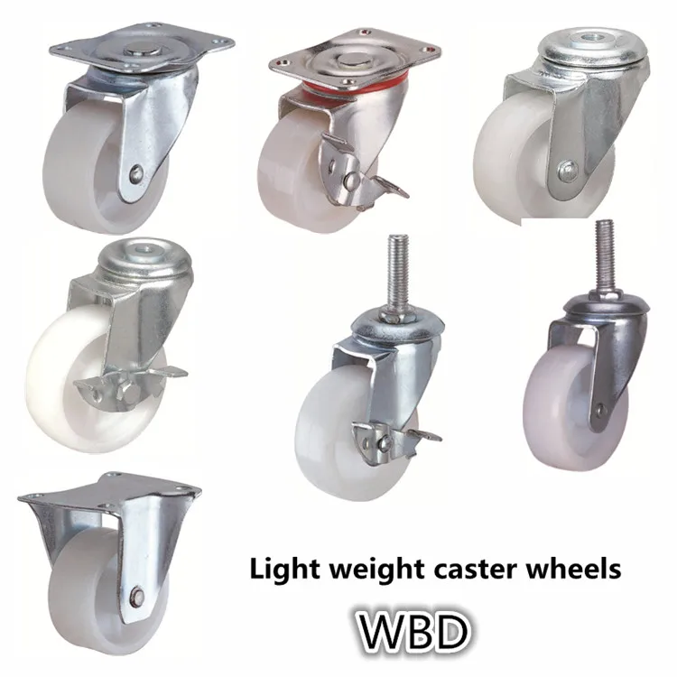 Factory price all size plastic pp material 1 inch castor wheel sliding door wheels