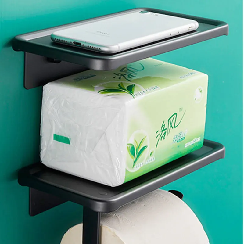 Stainless steel paper towel box multi-function hole-free bathroom toilet paper towel holder toilet paper holder