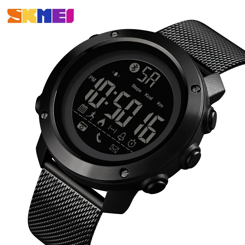 
SKMEI 1462 Sport Smart Watch Men Calories Pedometer Watches Milanese Strap Waterproof Smart Digital Watch 